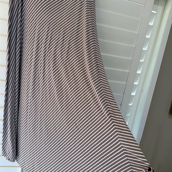 INC International Concepts Tan and White Striped A-Line Skirt - Picture 2 of 5